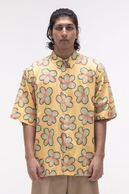 Floral Summer Shirt Yellow