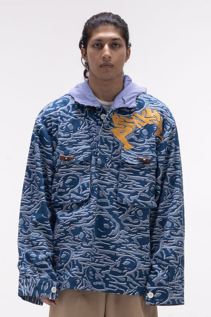 Distorted Camo Anorak Sea