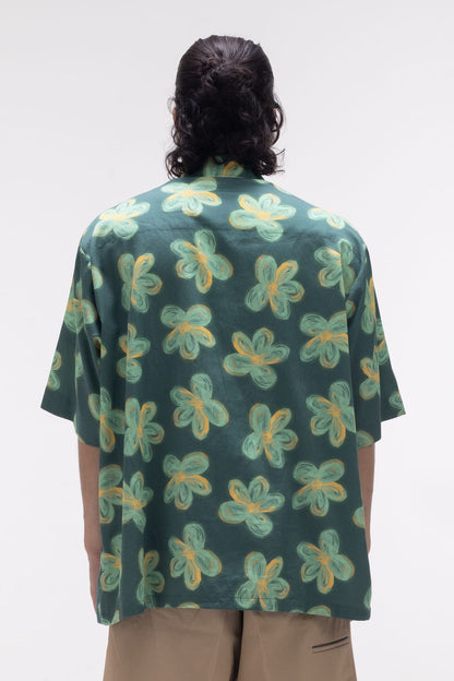 Floral Summer Shirt Green