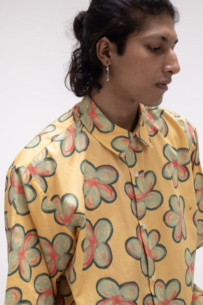 Floral Summer Shirt Yellow