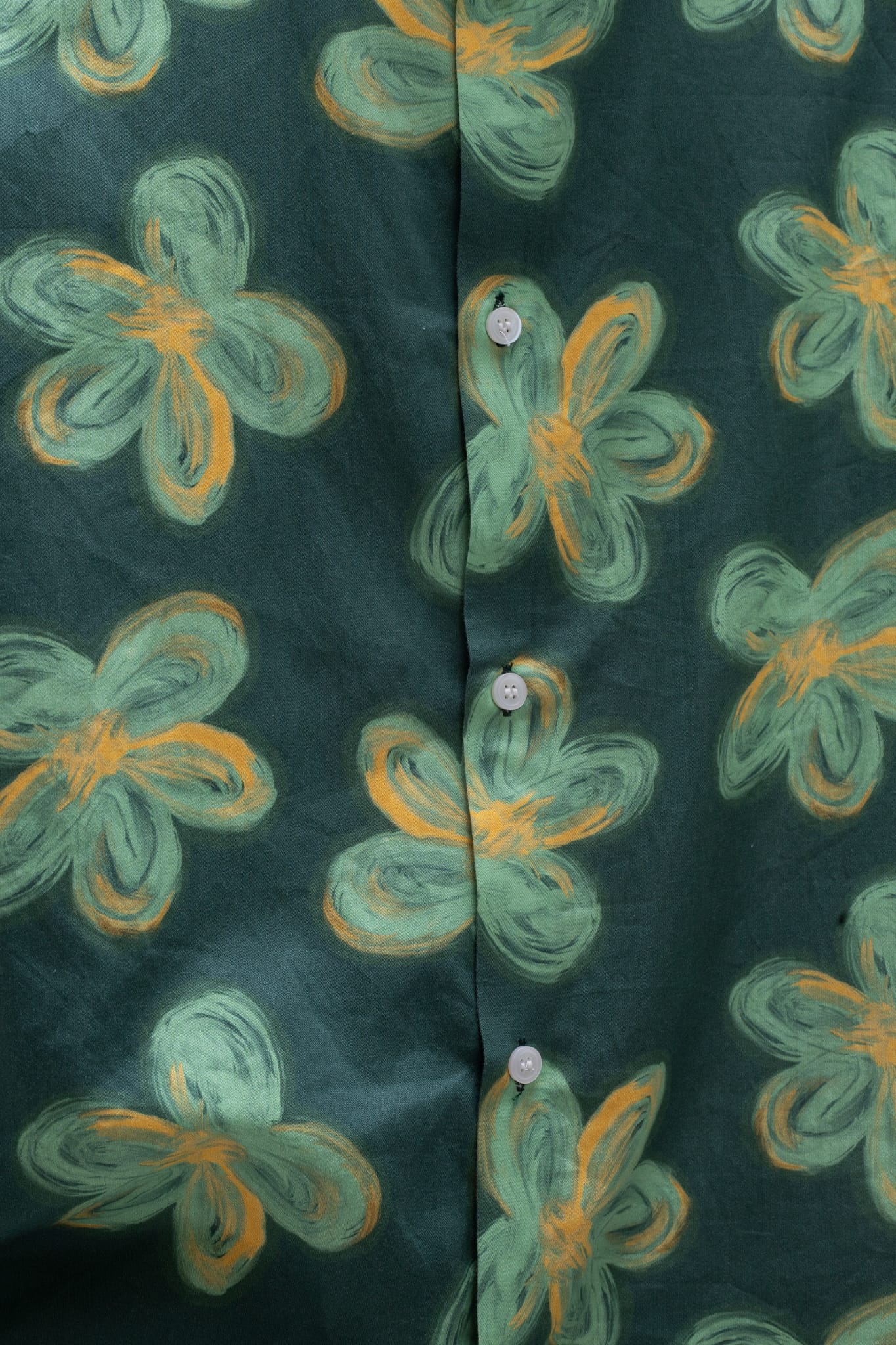 Floral Summer Shirt Green