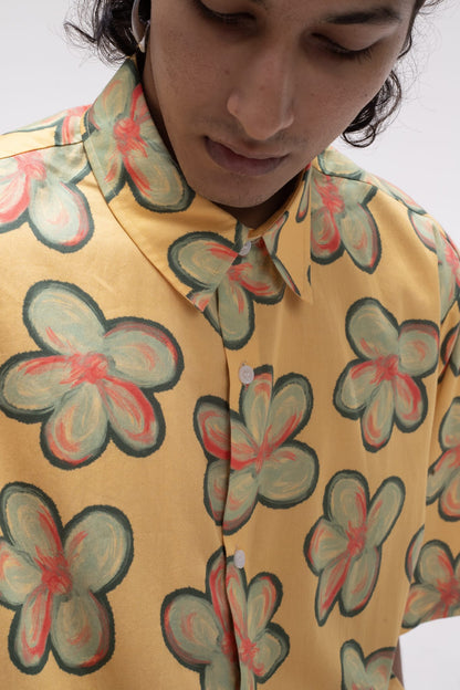 Floral Summer Shirt Yellow